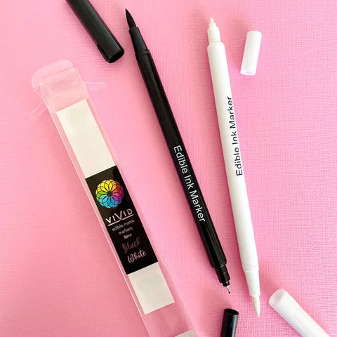 Edible Markers - White and Black