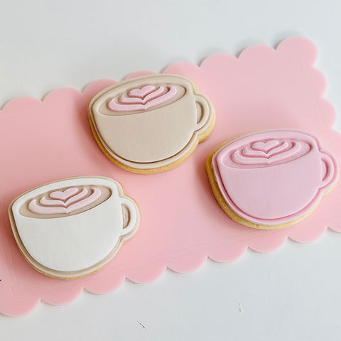 Cookie Cutter Embosser Set - Coffee Cup