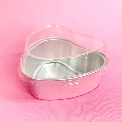 Foil Heart Baking Cups - Pink