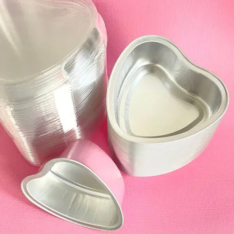 Foil Heart Baking Cups - Pink