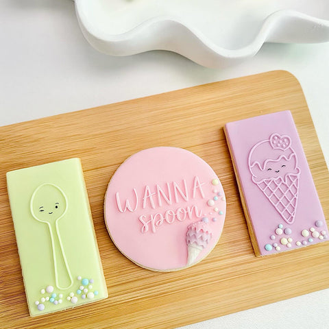 Raised Cookie Embosser - Cutie Ice cream