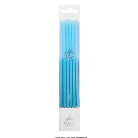 Wish block colour candles - Blue - 12 pack