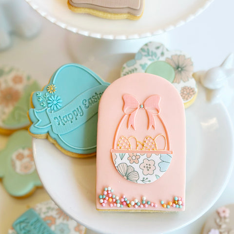 Raised Cookie Embosser - Easter Basket