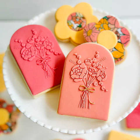 Raised Cookie Embosser - Floral Bouquet