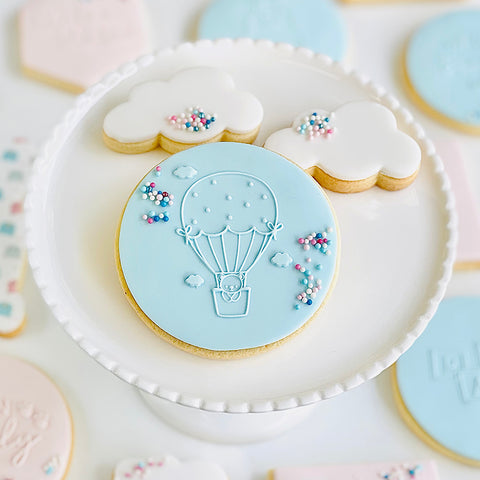 Raised  Cookie Embosser - Hot Air Ballon and Teddy